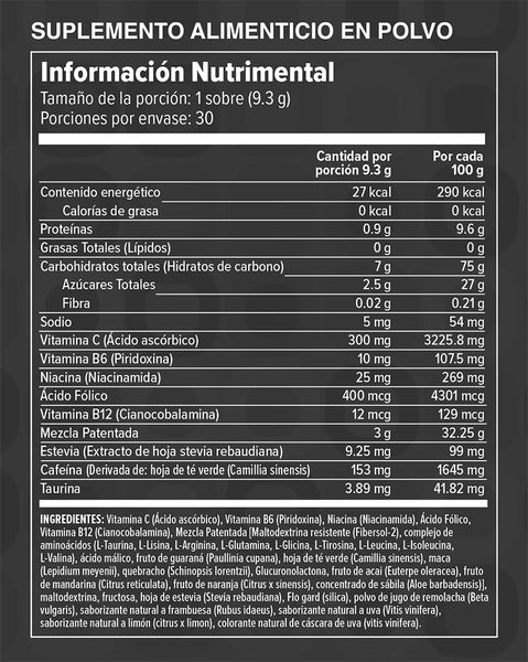 Ingredientes blue energy